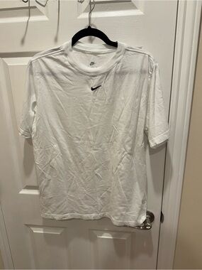 Nike White Swoosh Crew Neck T-Shirt